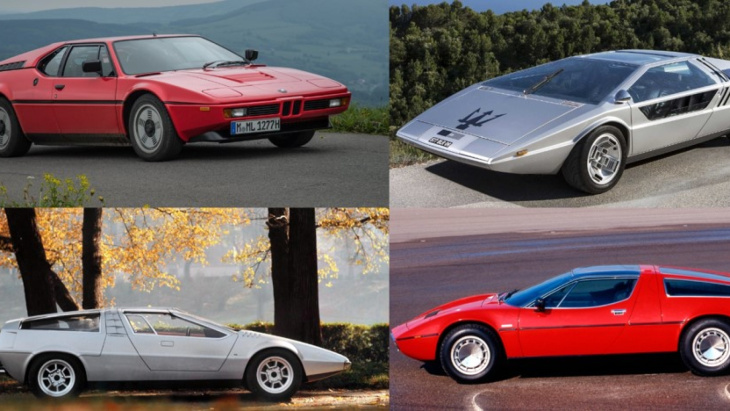 kiilamaiset autot, 1960- ja 1970-luvuille tyypilliset tyylin ja muodon ihmeet.