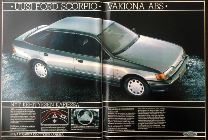 päivän automainos: uusi ford scorpio — vakiona abs